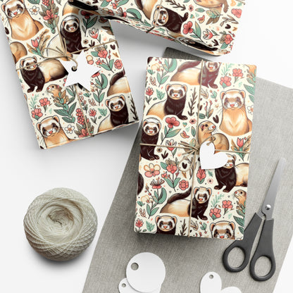 Ferrets Gift Wrap Papers, Birds of Valhalla, Home Decor, Printify