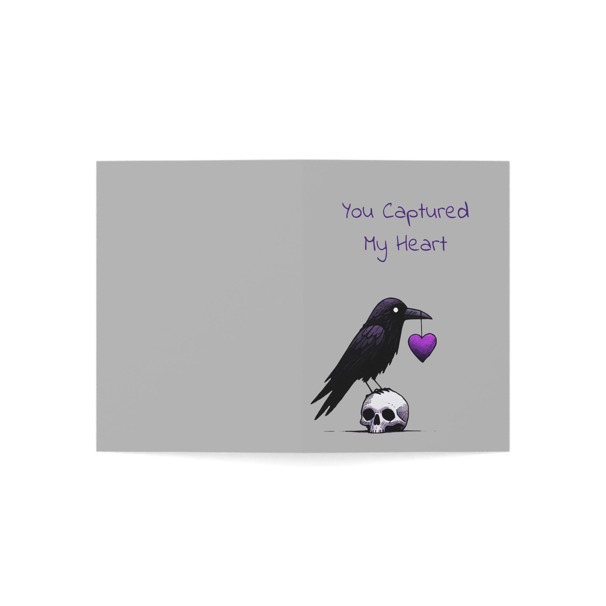 Edgar Alan Poe Inspired Raven Love Greeting Card, Valentines, Anniversary, Love, Birds of Valhalla, Paper products, Printify