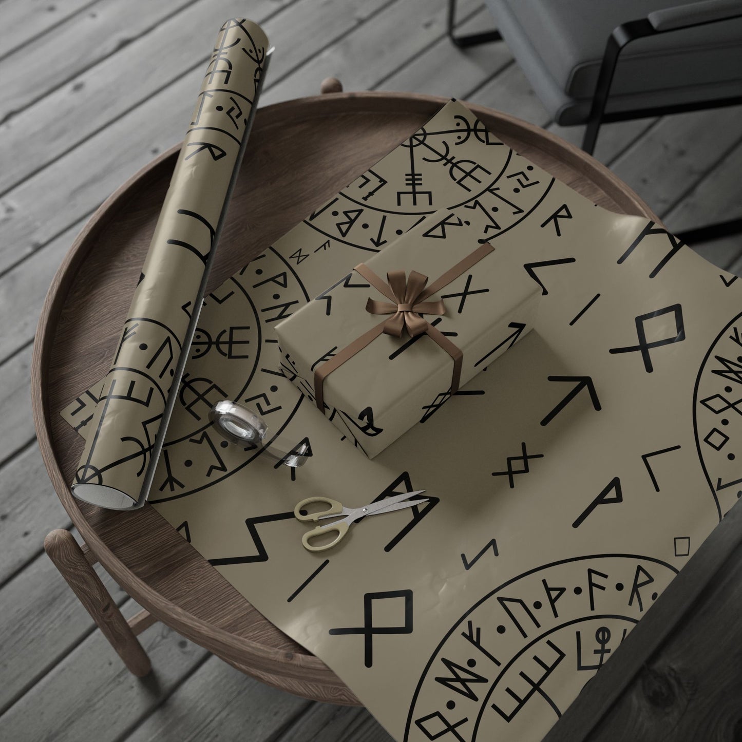 Norse Rune Wrapping Papers, Artist Drawn, Birds of Valhalla, Home Decor, Printify