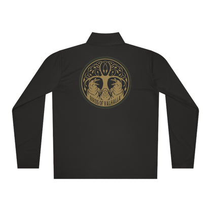 Birds of Valhalla Thor's Hammer Mjolnir Unisex Quarter-Zip Pullover, Birds of Valhalla, Long-sleeve, Printify