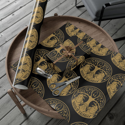 Birds of Valhalla Gift Wrapping Paper, Artist Drawn, Birds of Valhalla, Home Decor, Printify