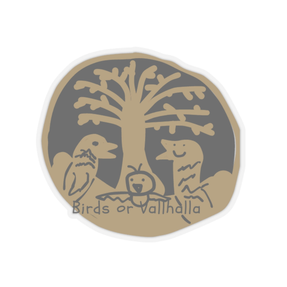 Totally Real and 100% Legit Birds or Vallhalla Logo Sticker, Birds of Valhalla, Paper products, Printify