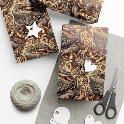 Bearded Dragon Gift Wrap Papers, Birds of Valhalla, Home Decor, Printify