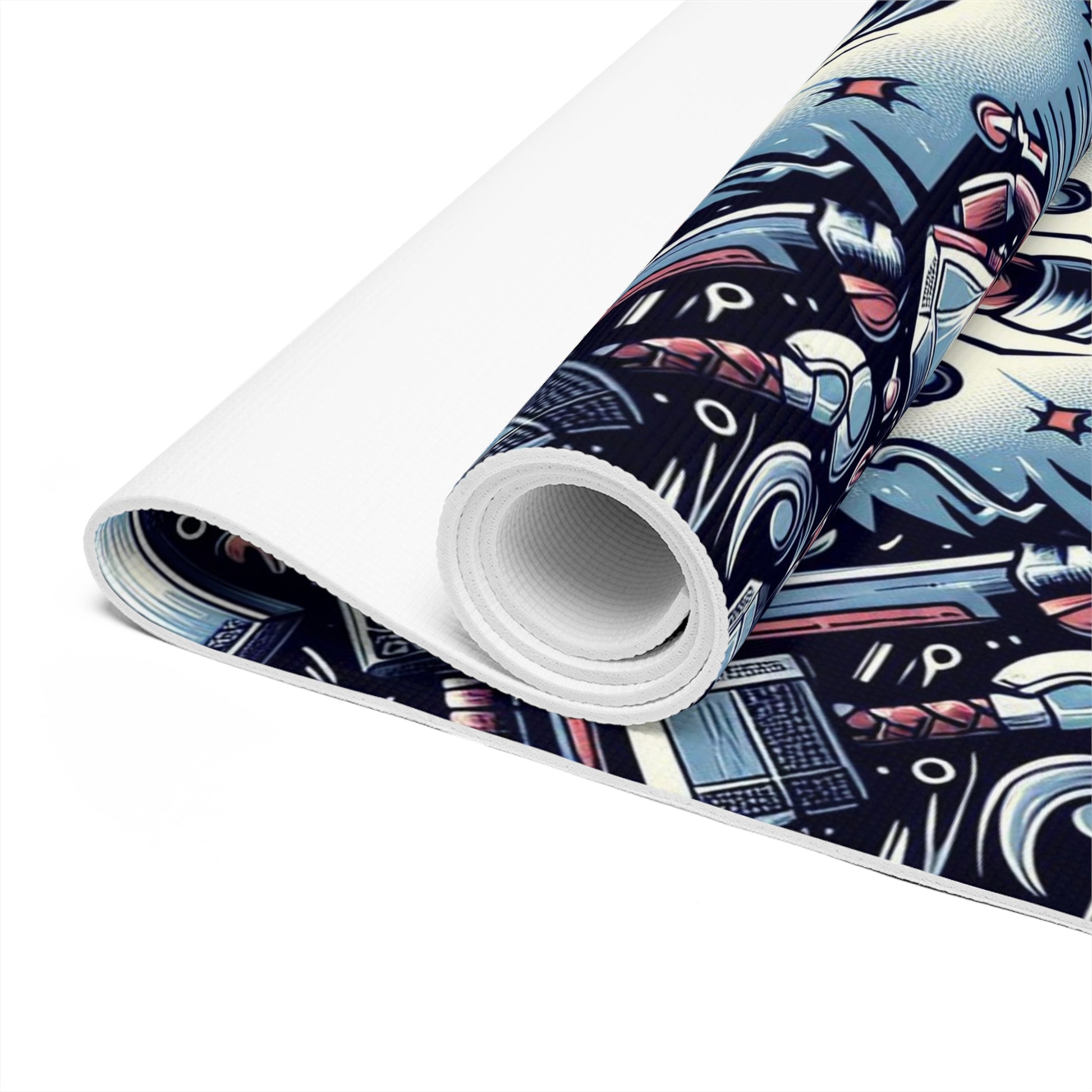 Thor's Hammer Mjolnir Men's Foam Yoga Mat, Birds of Valhalla, Home Decor, Printify