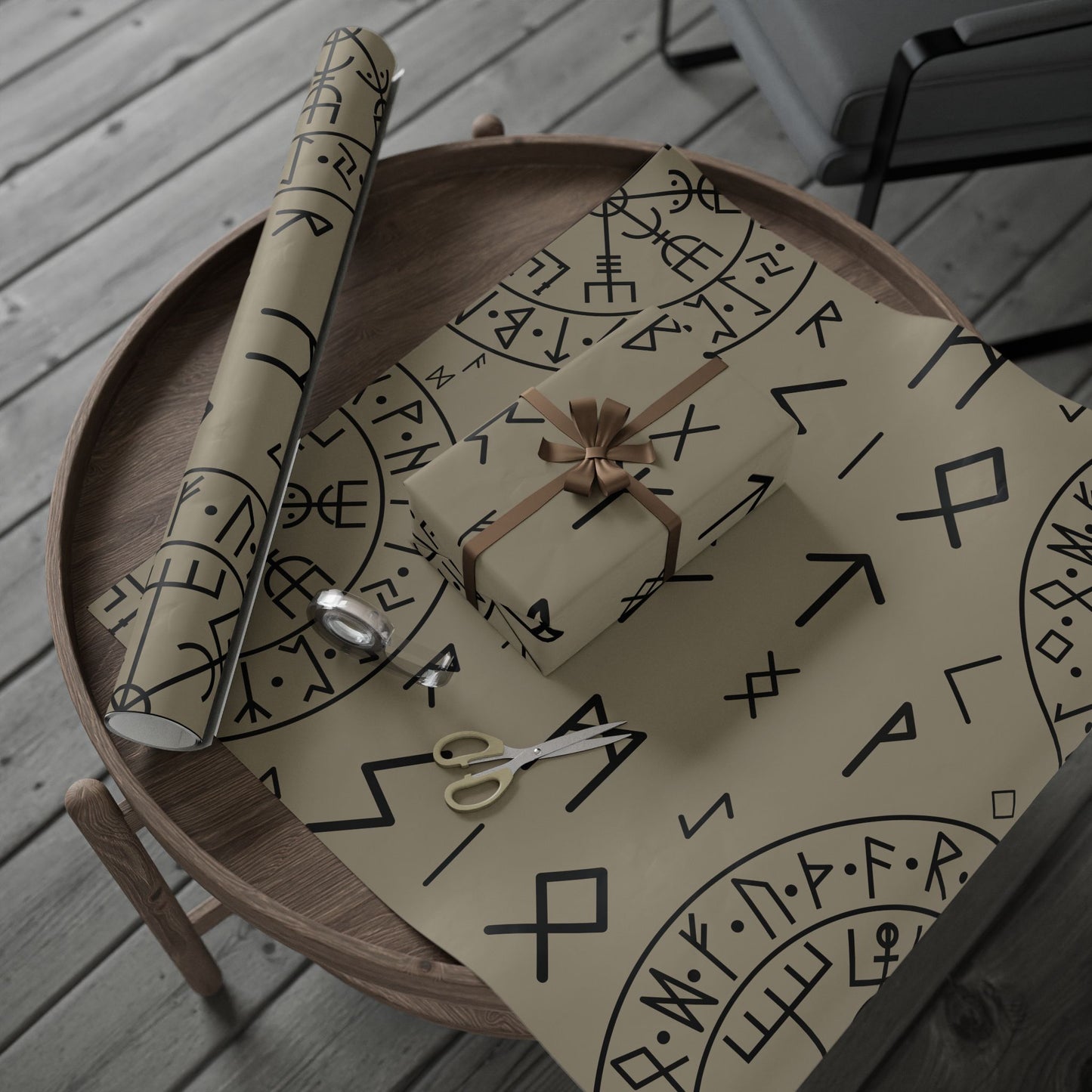 Norse Rune Wrapping Papers, Artist Drawn, Birds of Valhalla, Home Decor, Printify