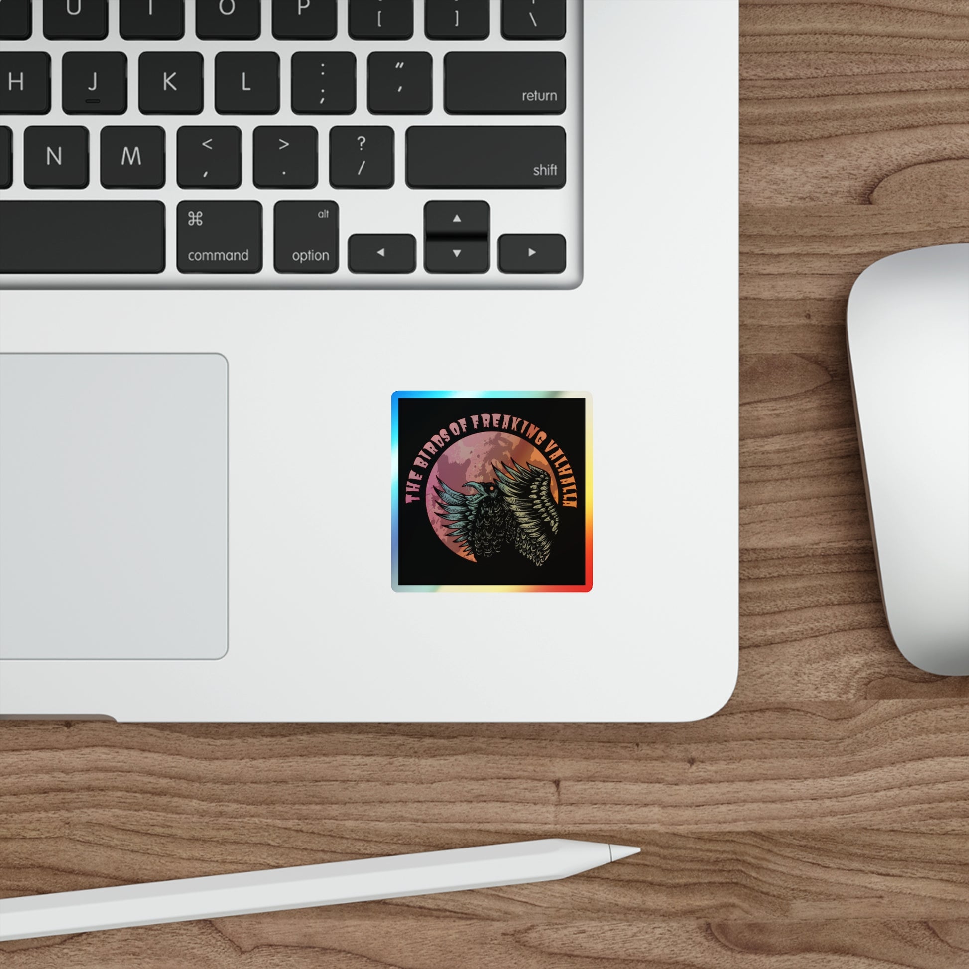 The Birds of Freaking Valhalla Holographic Die-cut Stickers, Birds of Valhalla, Paper products, Printify