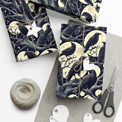 Night Raven Gift Wrap Papers, Birds of Valhalla, Home Decor, Printify