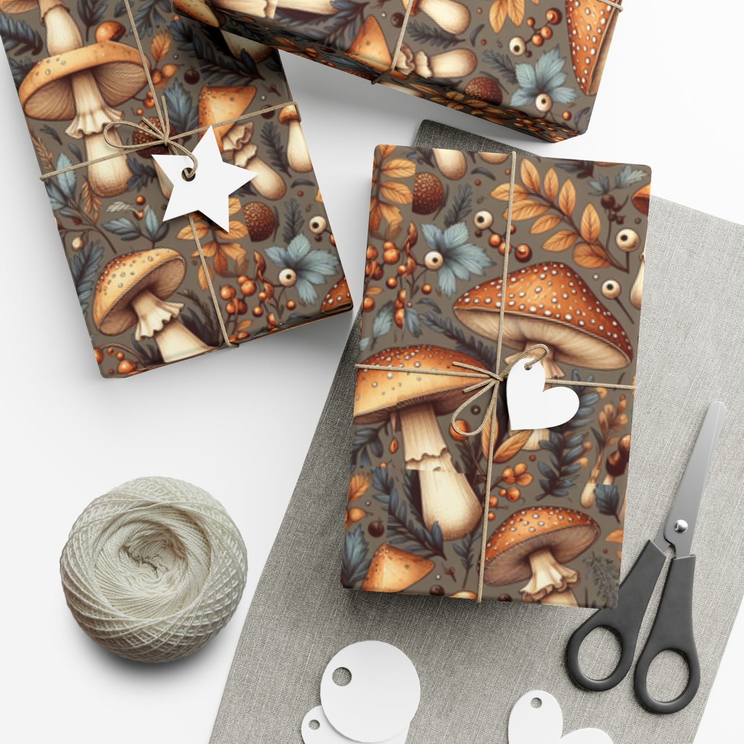 Mushroom Gift Wrap Papers, Birds of Valhalla, Home Decor, Printify