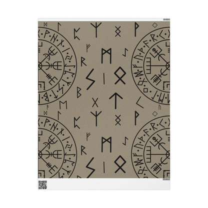 Norse Rune Wrapping Papers, Artist Drawn, Birds of Valhalla, Home Decor, Printify