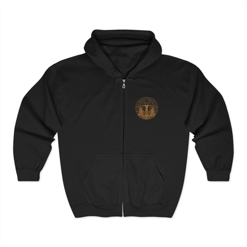 Unisex Heavy Blend™ Full Zip Hooded Sweatshirt, Birds of Valhalla, Hoodie, Printify