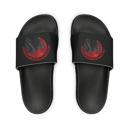 Birds of Valhalla PU Slider Sandals, Birds of Valhalla, Shoes, Printify