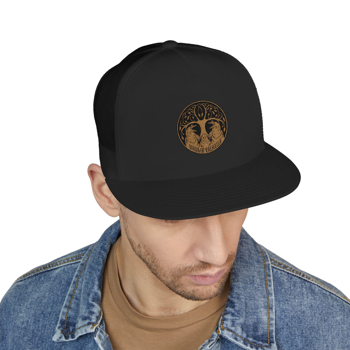 5 Panel Trucker Cap (Embroidery), Birds of Valhalla, Hats, Printify