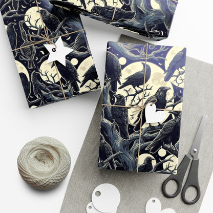 Night Raven Gift Wrap Papers, Birds of Valhalla, Home Decor, Printify