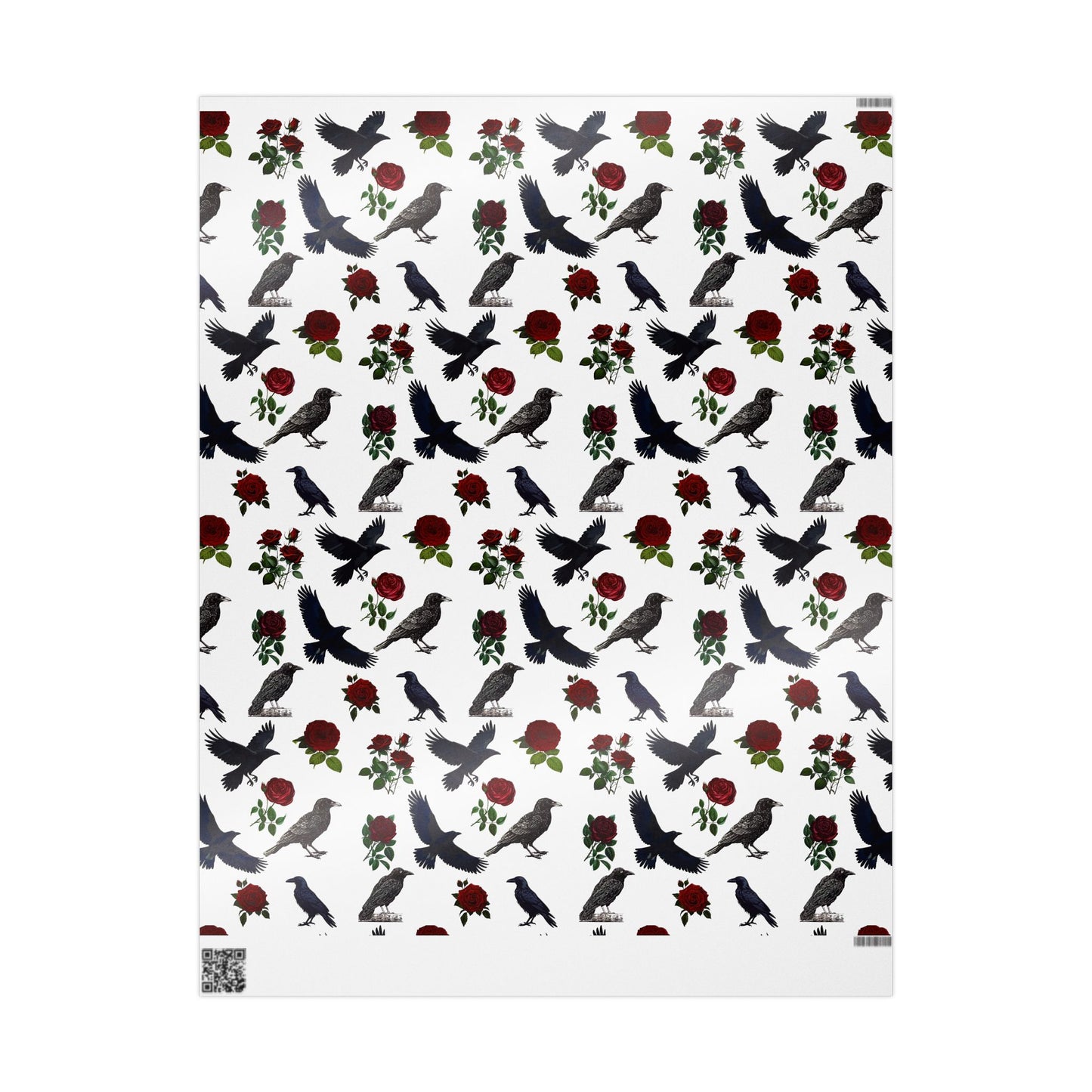 Victorian Raven & Roses Wrapping Paper, Birds of Valhalla, Home Decor, Printify