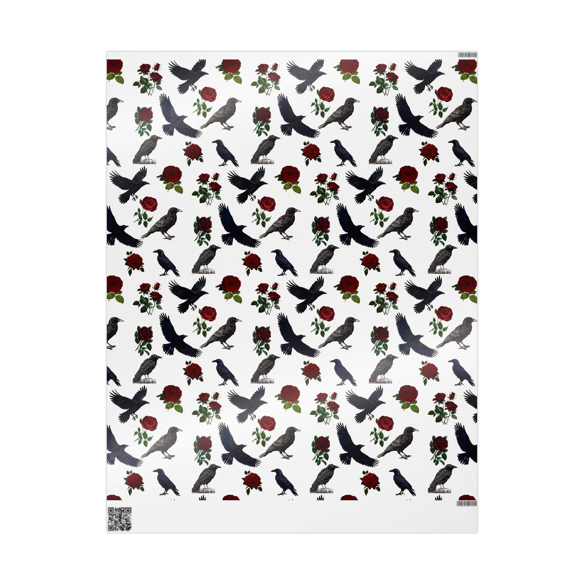 Victorian Raven & Roses Wrapping Paper, Birds of Valhalla, Home Decor, Printify