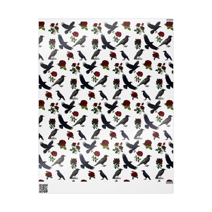 Victorian Raven & Roses Wrapping Paper, Birds of Valhalla, Home Decor, Printify