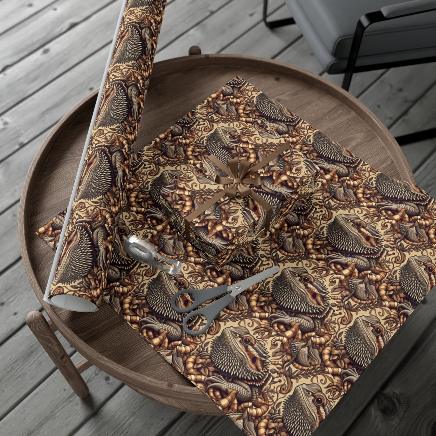 Bearded Dragon Gift Wrap Papers, Birds of Valhalla, Home Decor, Printify