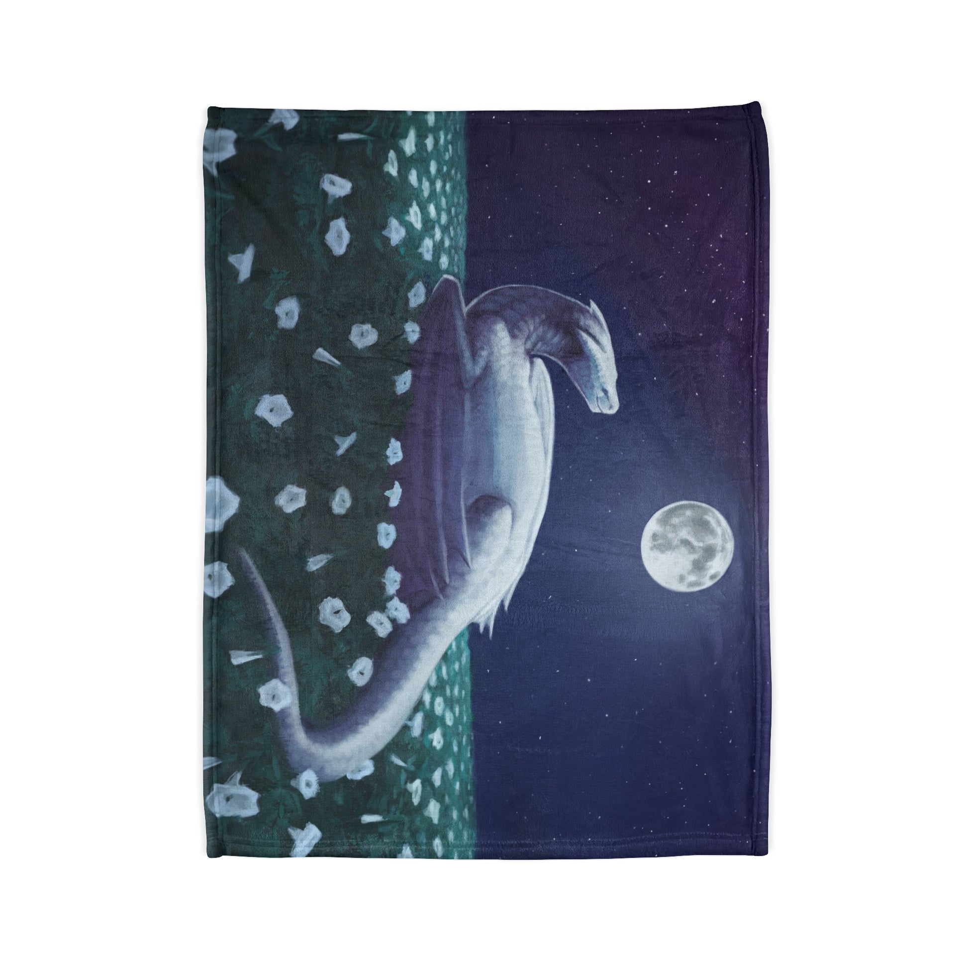 Dragons Blood Moonflower Nectar Soft Polyester Blanket, Birds of Valhalla, Home Decor, Printify