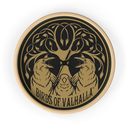 Birds of Valhalla Wall Clock, Birds of Valhalla, Home Decor, Printify