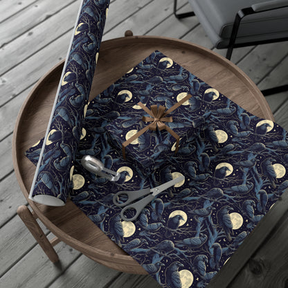 Raven Moon Gift Wrap Papers, Birds of Valhalla, Home Decor, Printify