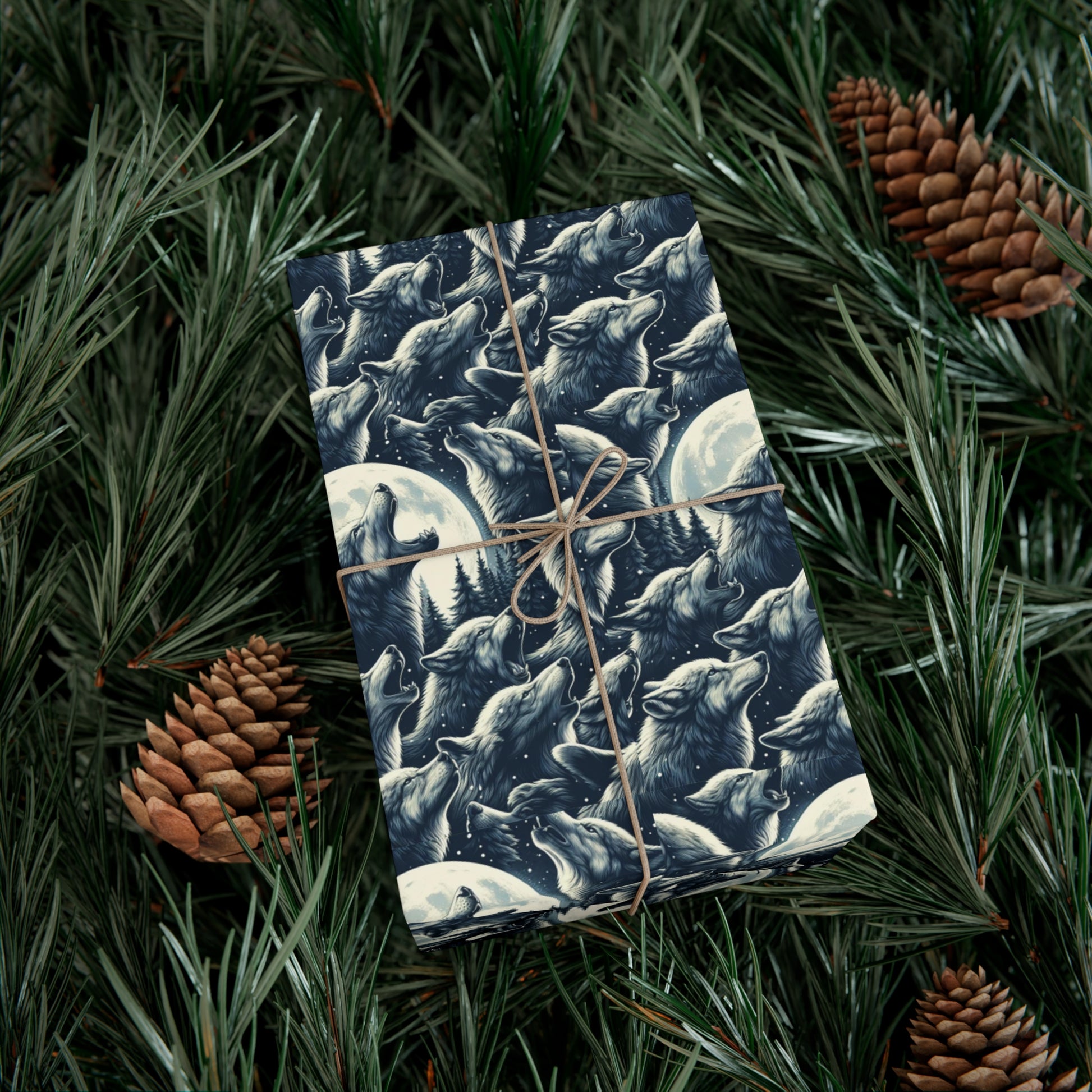 Howling Wolf Gift Wrap Papers, Birds of Valhalla, Home Decor, Printify