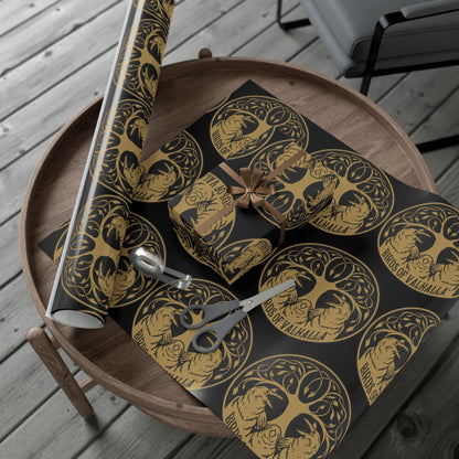 Birds of Valhalla Gift Wrapping Paper, Artist Drawn, Birds of Valhalla, Home Decor, Printify
