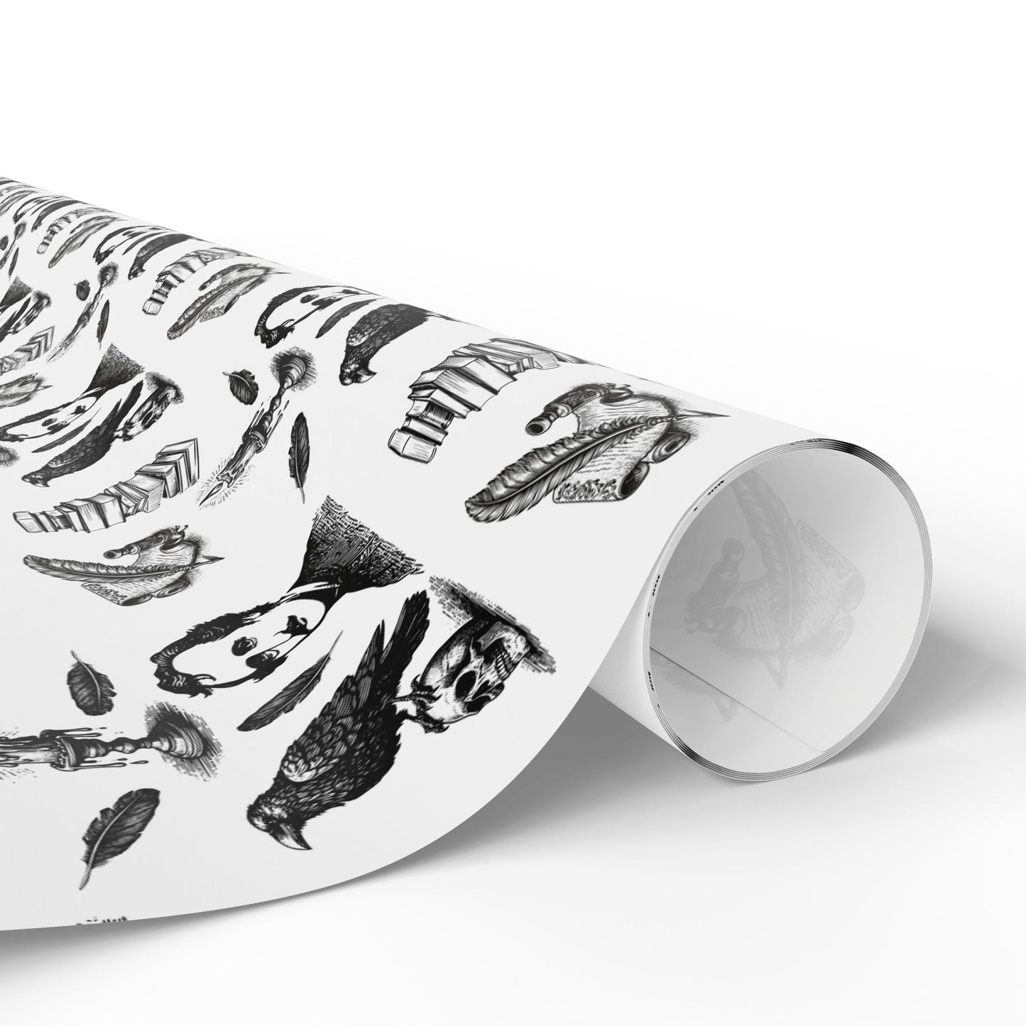 Edgar Allen Poe Pourri Alternative Gothic Wrapping Paper, Birds of Valhalla, Home Decor, Printify