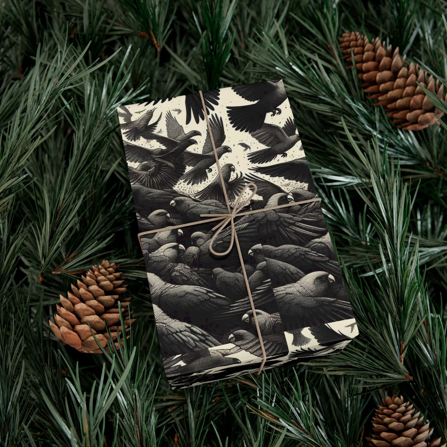 Parrots and Ravens Gift Wrap Papers, Birds of Valhalla, Home Decor, Printify