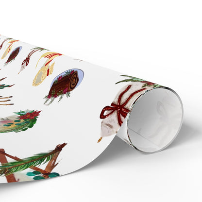 Yule Goat Alternative Pagan Wrapping Paper, Birds of Valhalla, Home Decor, Printify