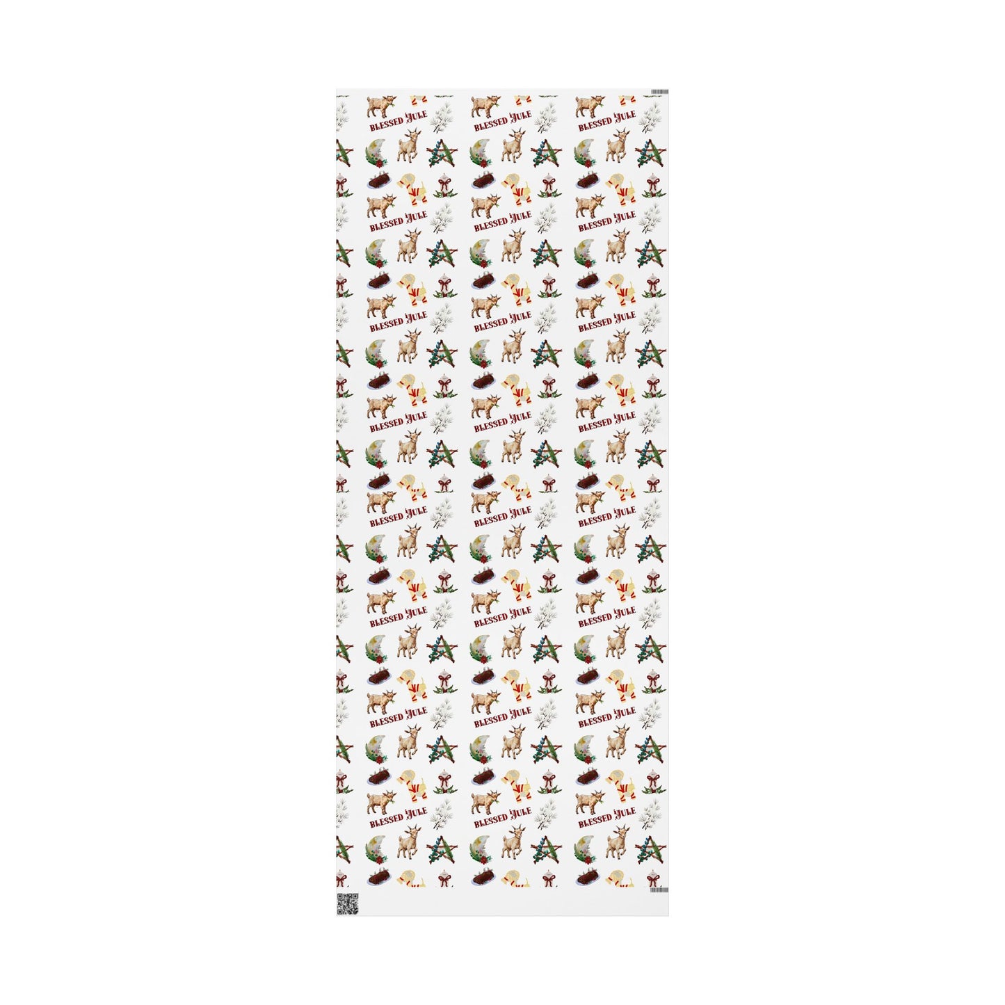 Yule Goat Alternative Pagan Wrapping Paper, Birds of Valhalla, Home Decor, Printify