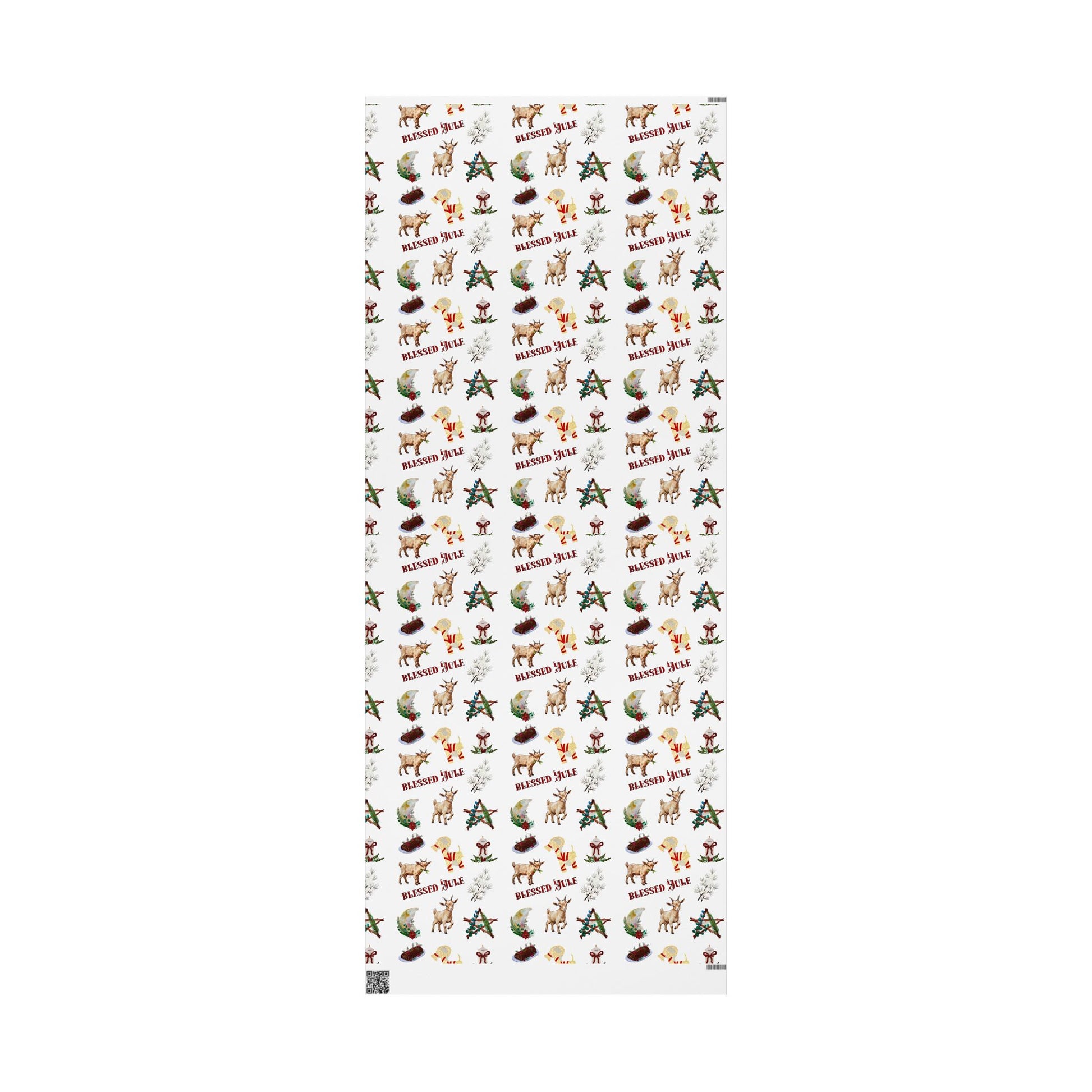 Yule Goat Alternative Pagan Wrapping Paper, Birds of Valhalla, Home Decor, Printify