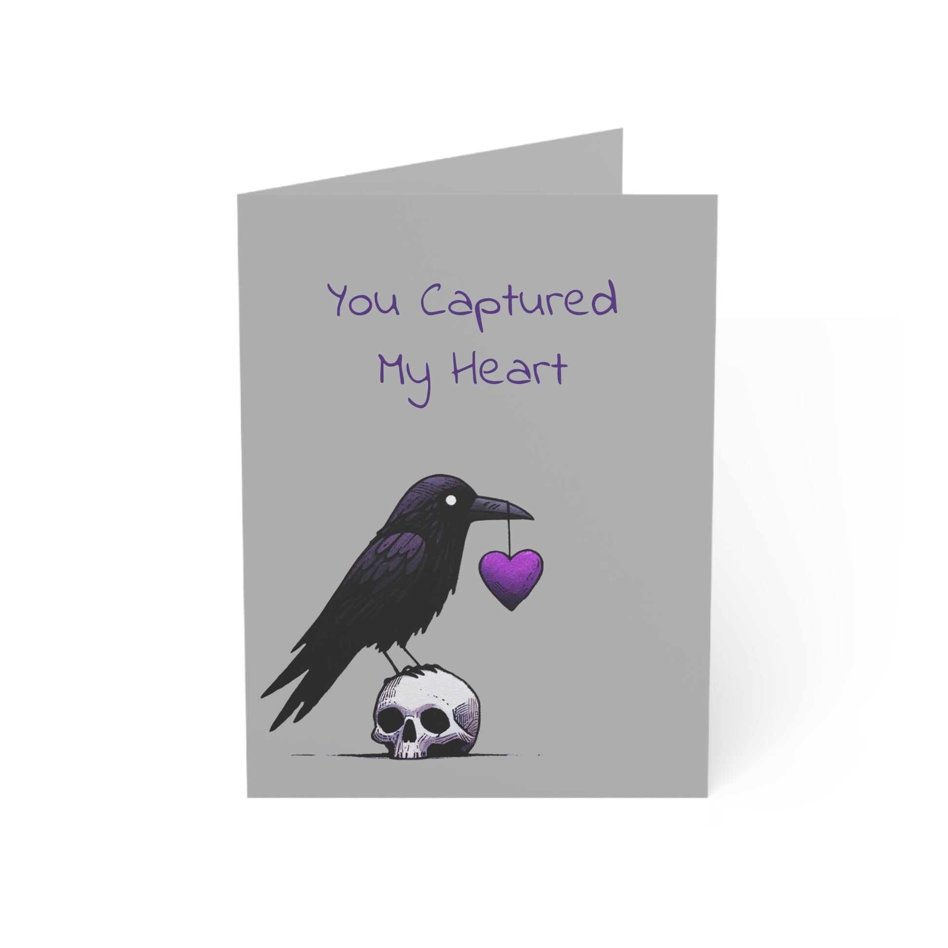 Edgar Alan Poe Inspired Raven Love Greeting Card, Valentines, Anniversary, Love, Birds of Valhalla, Paper products, Printify