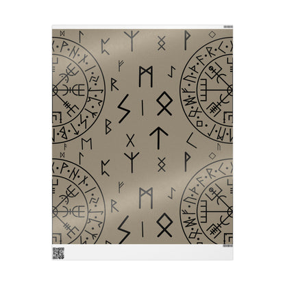 Norse Rune Wrapping Papers, Artist Drawn, Birds of Valhalla, Home Decor, Printify
