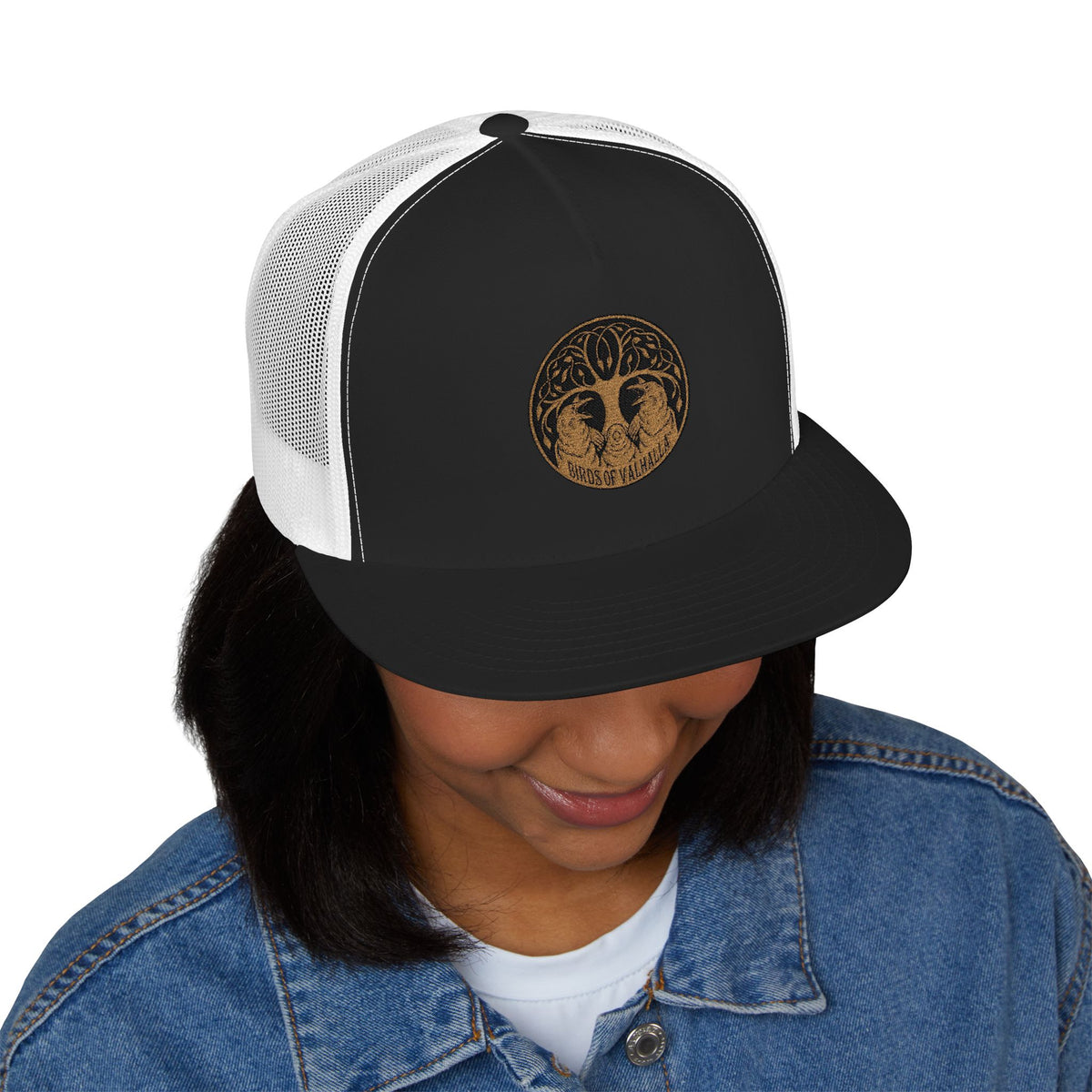 5 Panel Trucker Cap (Embroidery), Birds of Valhalla, Hats, Printify