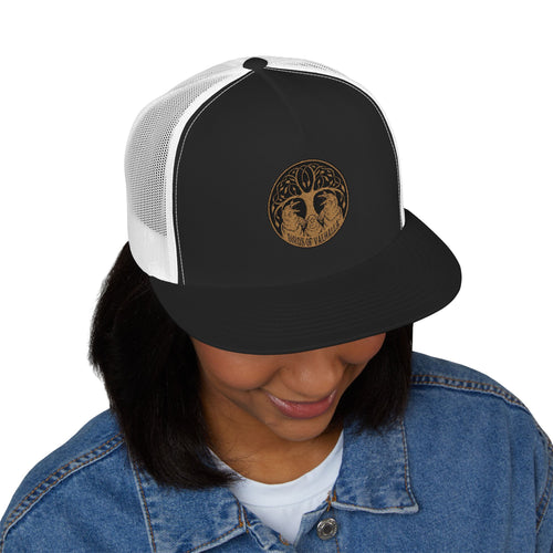 5 Panel Trucker Cap (Embroidery), Birds of Valhalla, Hats, Printify