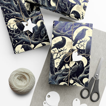 Night Raven Gift Wrap Papers, Birds of Valhalla, Home Decor, Printify