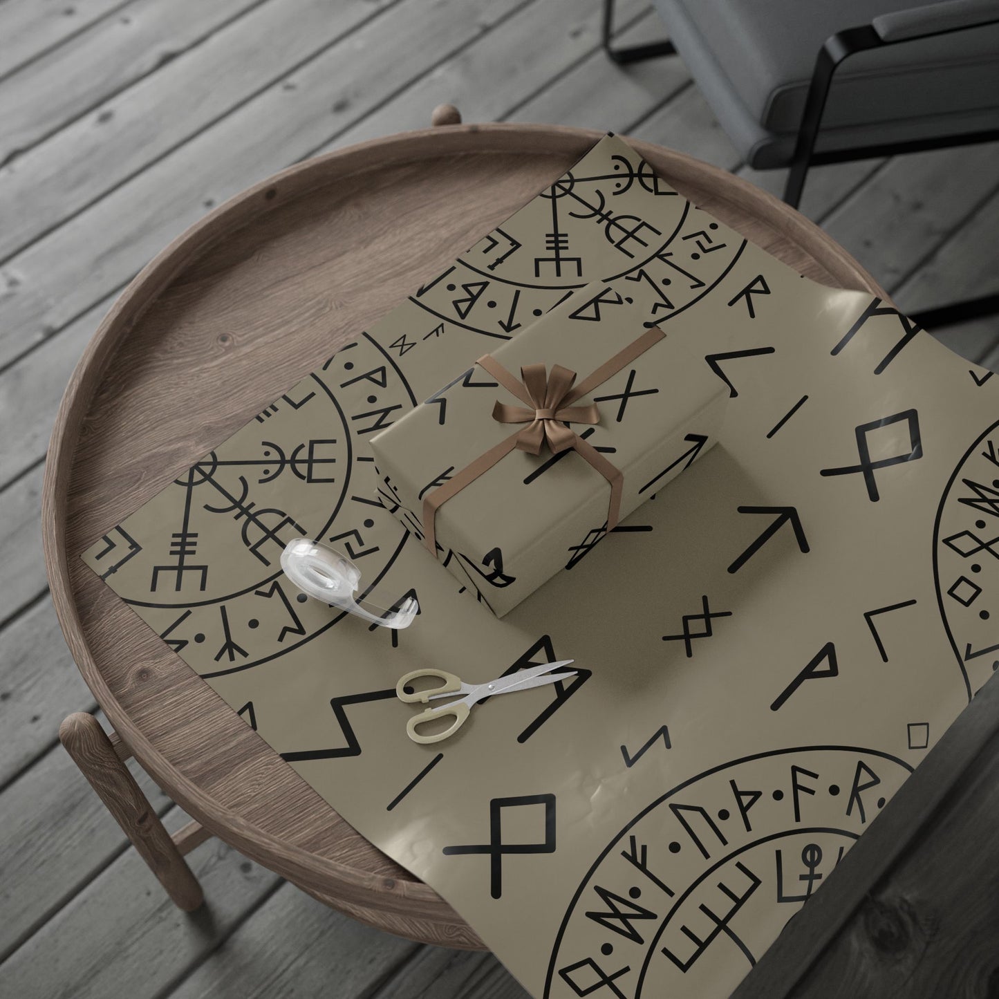 Norse Rune Wrapping Papers, Artist Drawn, Birds of Valhalla, Home Decor, Printify