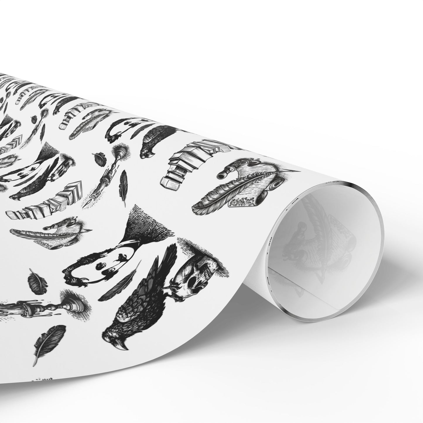 Edgar Allen Poe Pourri Alternative Gothic Wrapping Paper, Birds of Valhalla, Home Decor, Printify