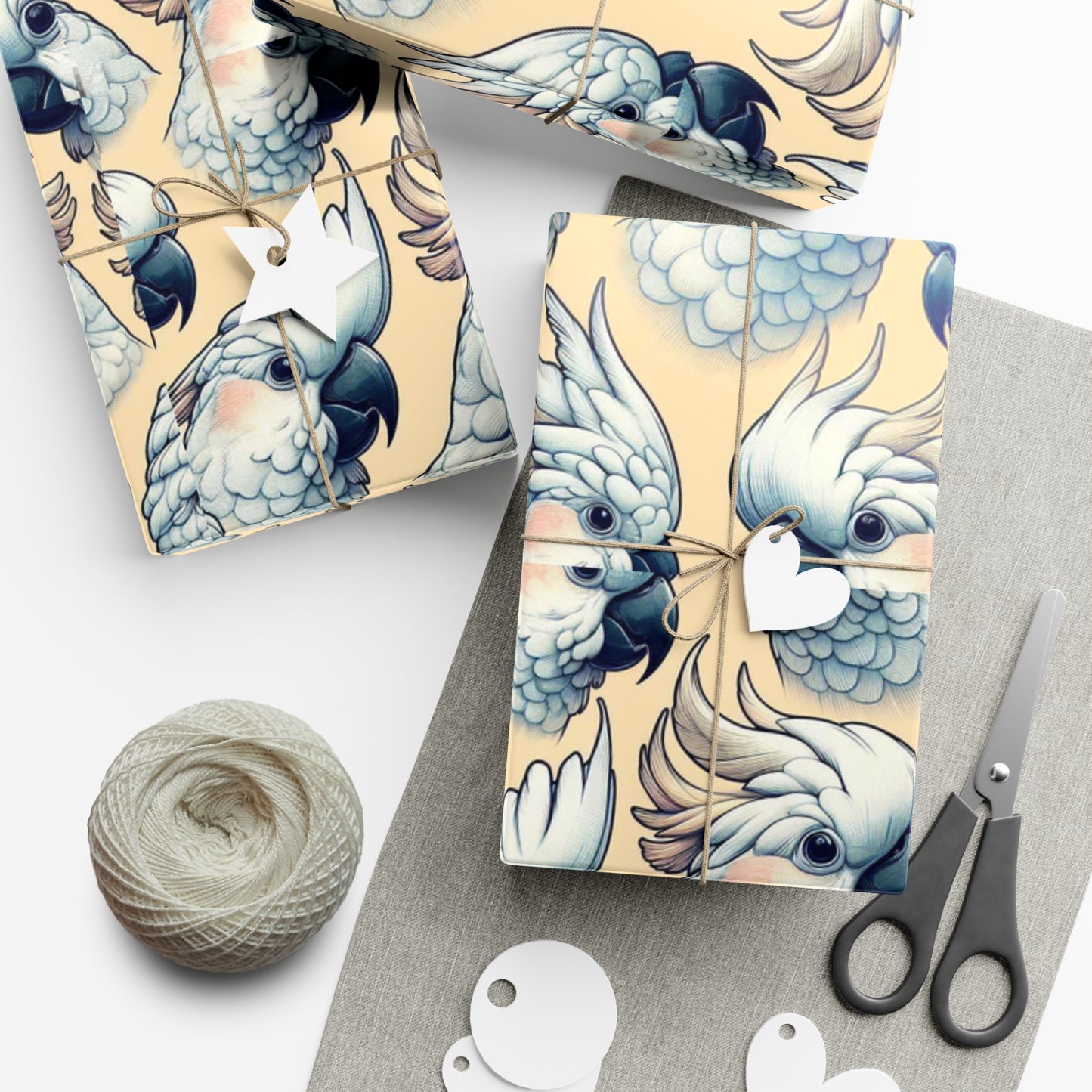 Cockatoo Parrot Gift Wrap Papers, Scrapbooking, Birds of Valhalla, Home Decor, Printify