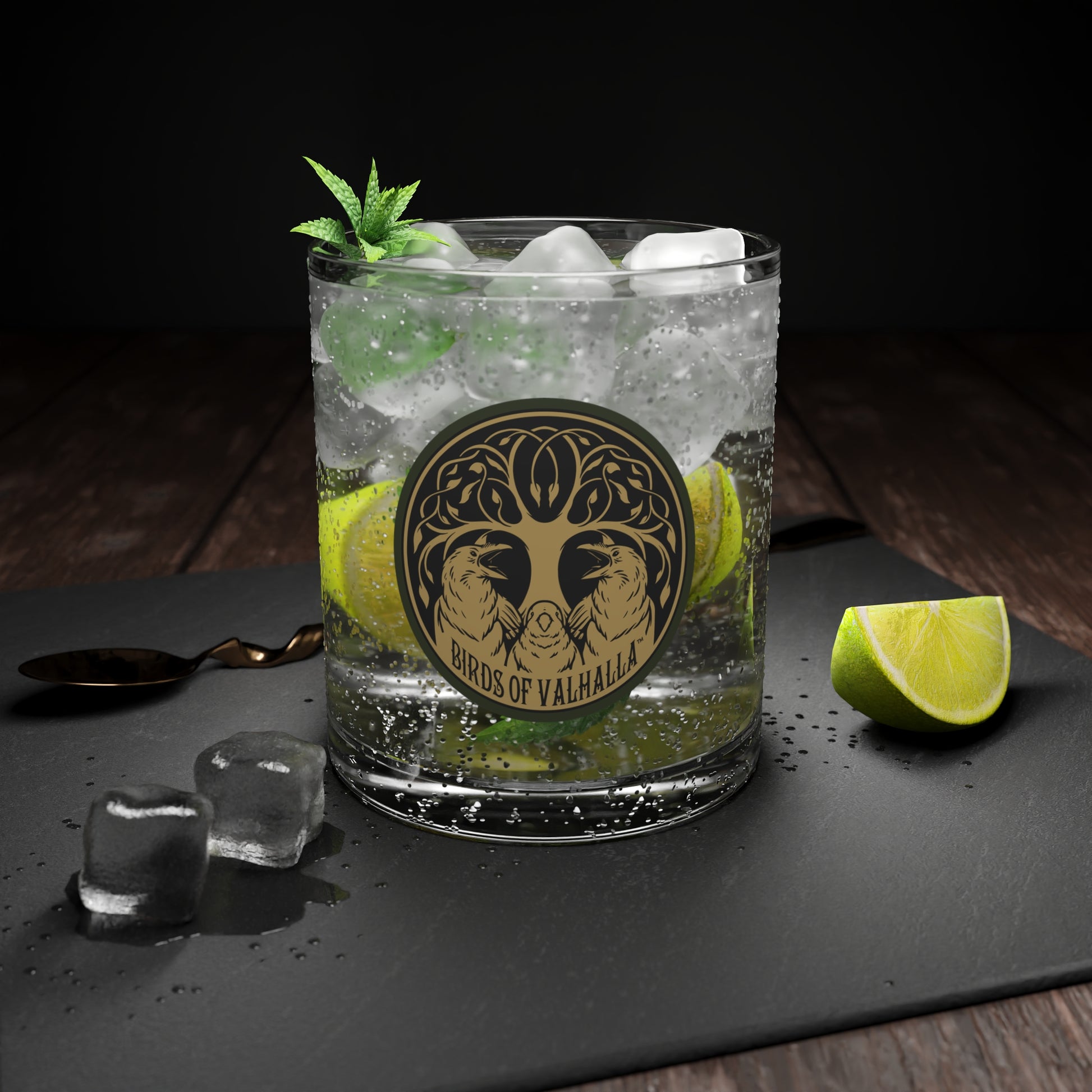 Birds of Valhalla Bar Glass, Birds of Valhalla, Mug, Printify