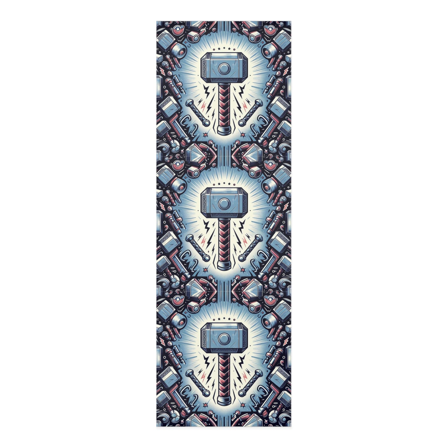 Thor's Hammer Mjolnir Men's Foam Yoga Mat, Birds of Valhalla, Home Decor, Printify
