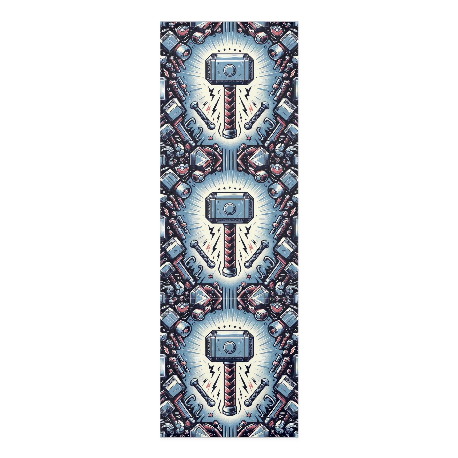 Thor's Hammer Mjolnir Men's Foam Yoga Mat, Birds of Valhalla, Home Decor, Printify