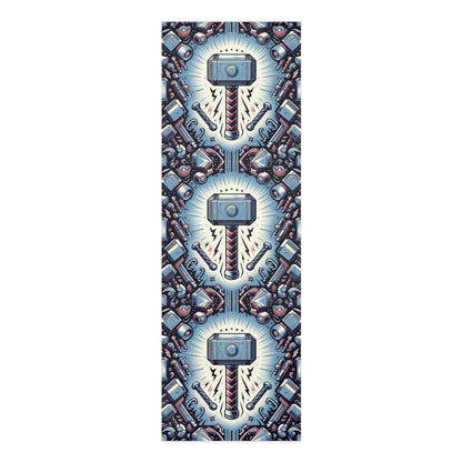 Thor's Hammer Mjolnir Men's Foam Yoga Mat, Birds of Valhalla, Home Decor, Printify