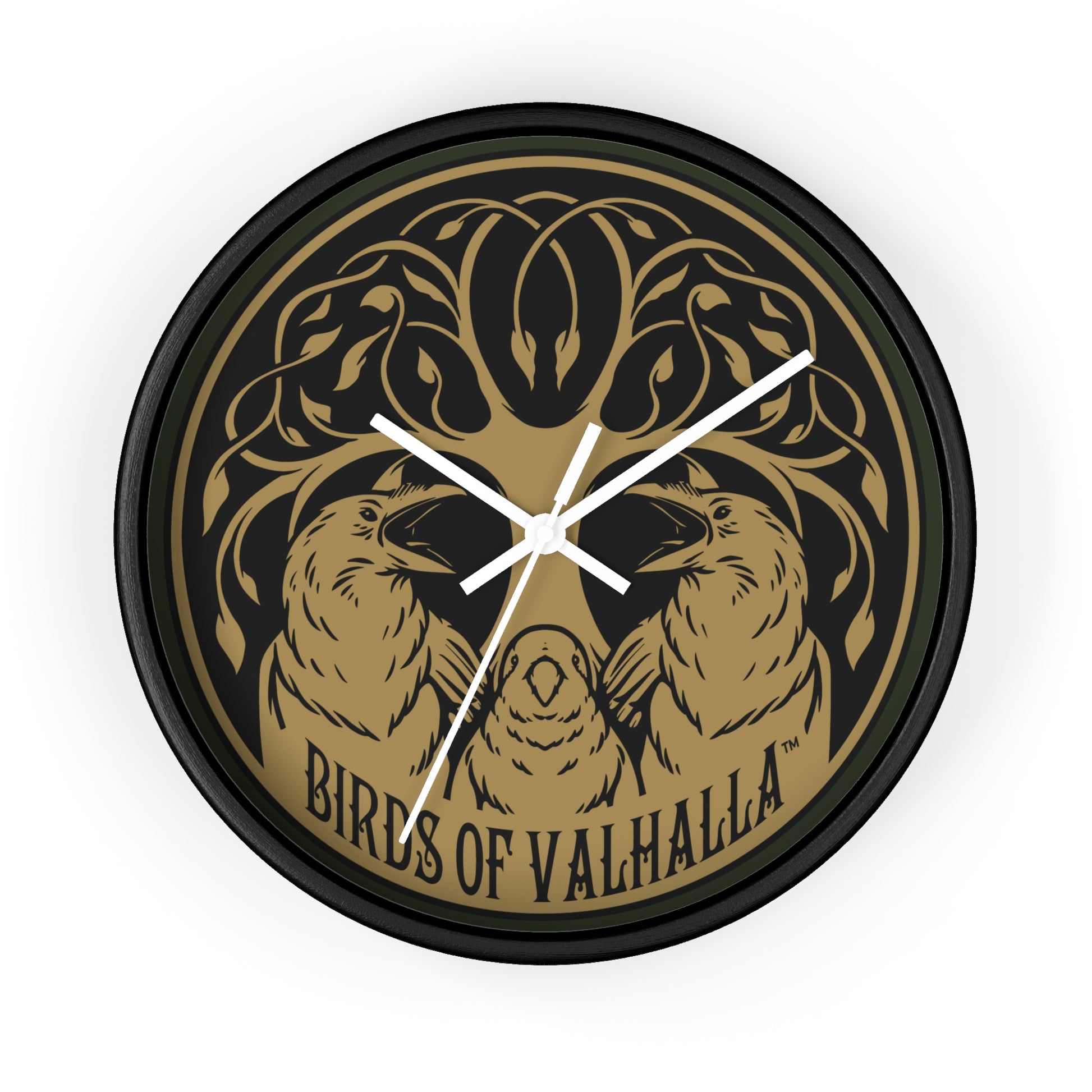 Birds of Valhalla Wall Clock, Birds of Valhalla, Home Decor, Printify