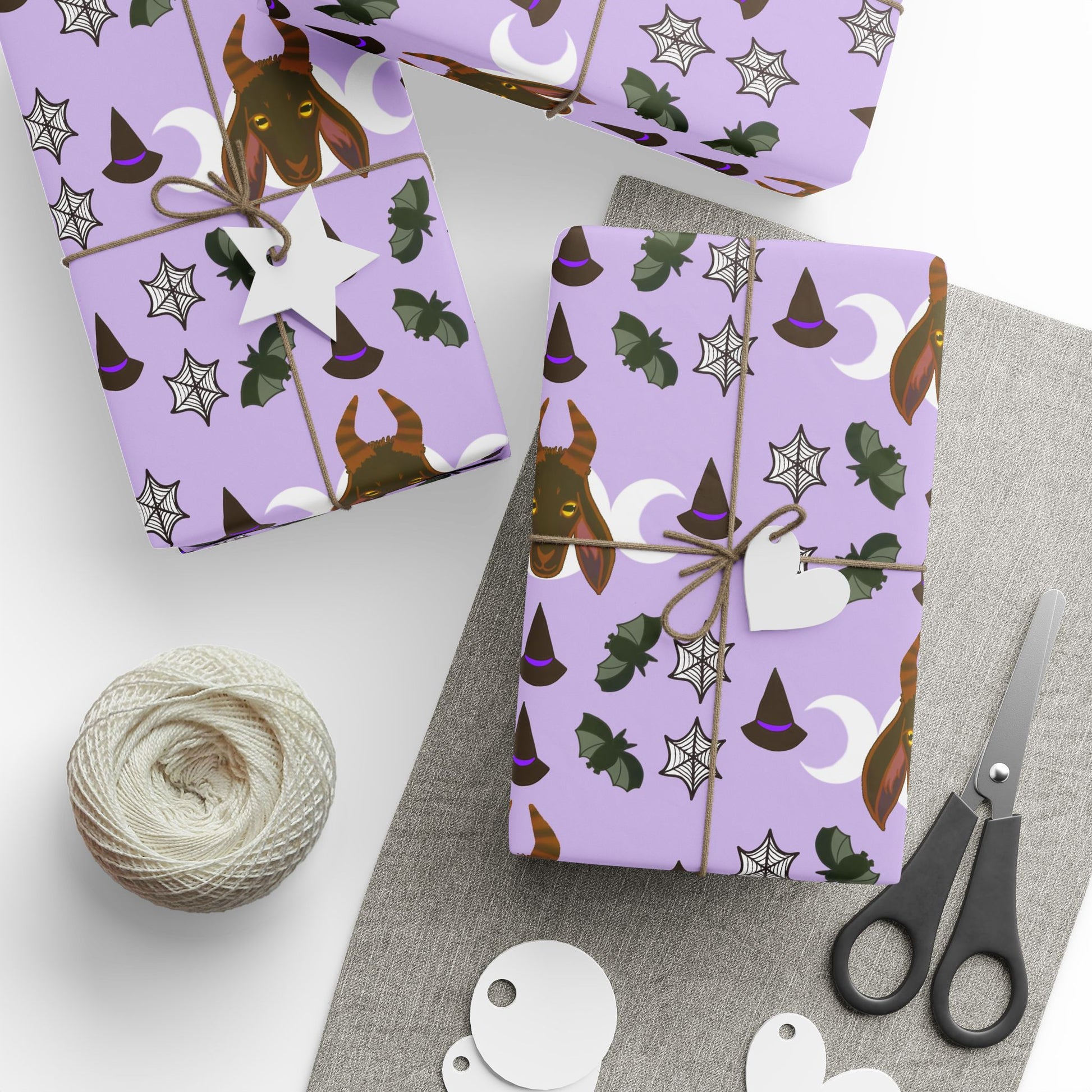 Yule Goat Witchy Alternative Wrapping Paper, Birds of Valhalla, Home Decor, Printify