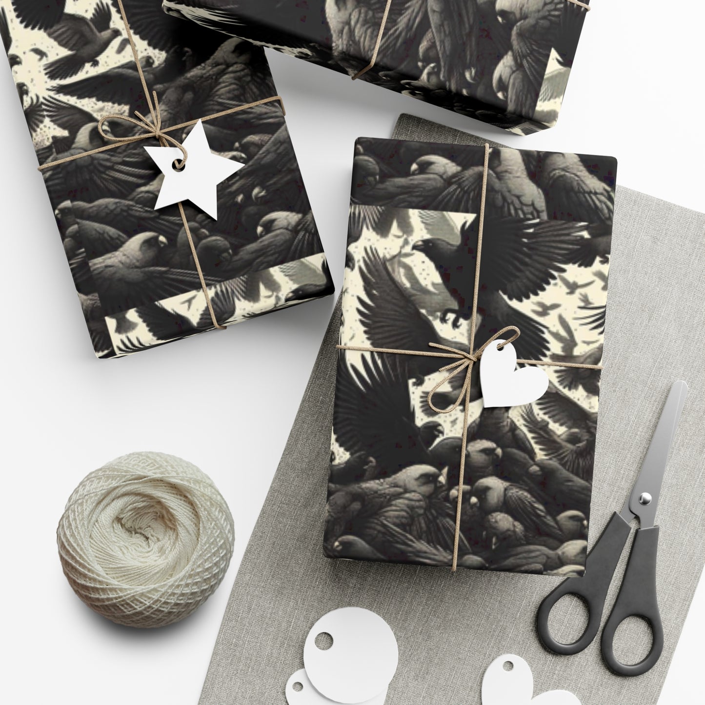Parrots and Ravens Gift Wrap Papers, Birds of Valhalla, Home Decor, Printify