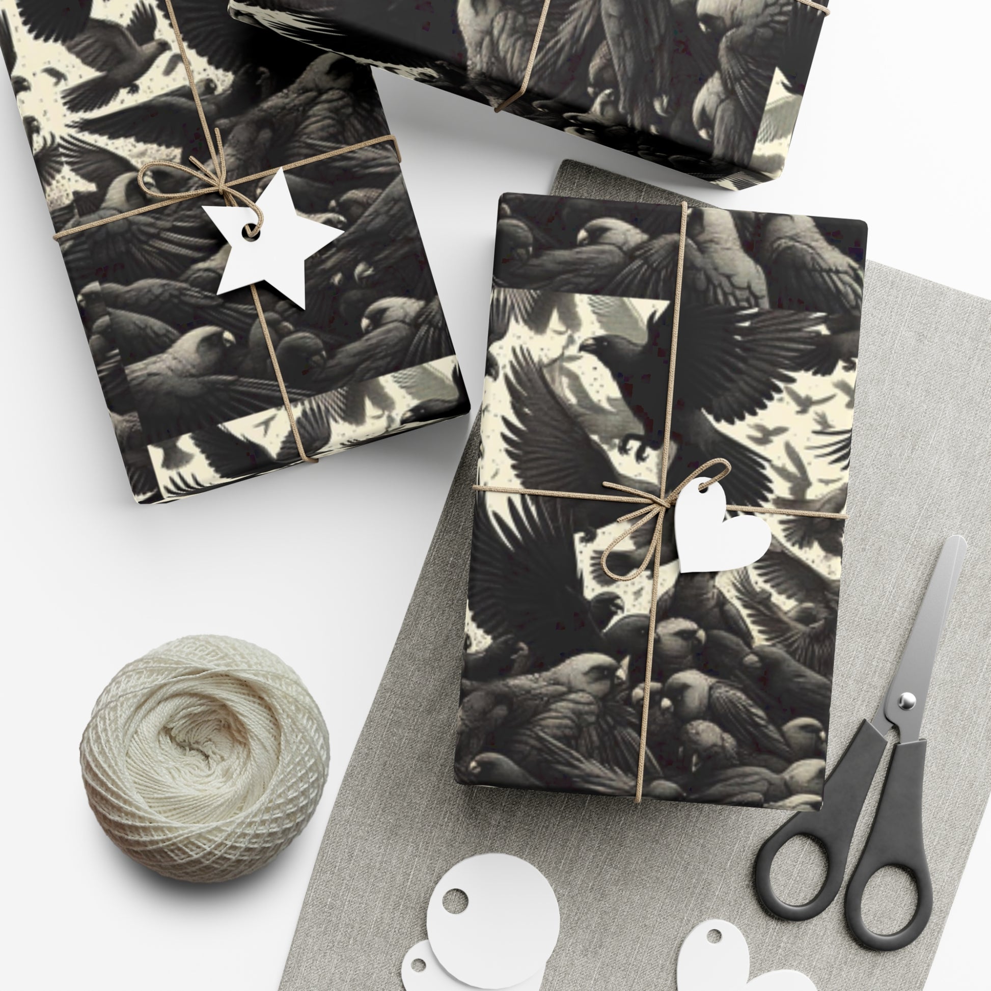 Parrots and Ravens Gift Wrap Papers, Birds of Valhalla, Home Decor, Printify