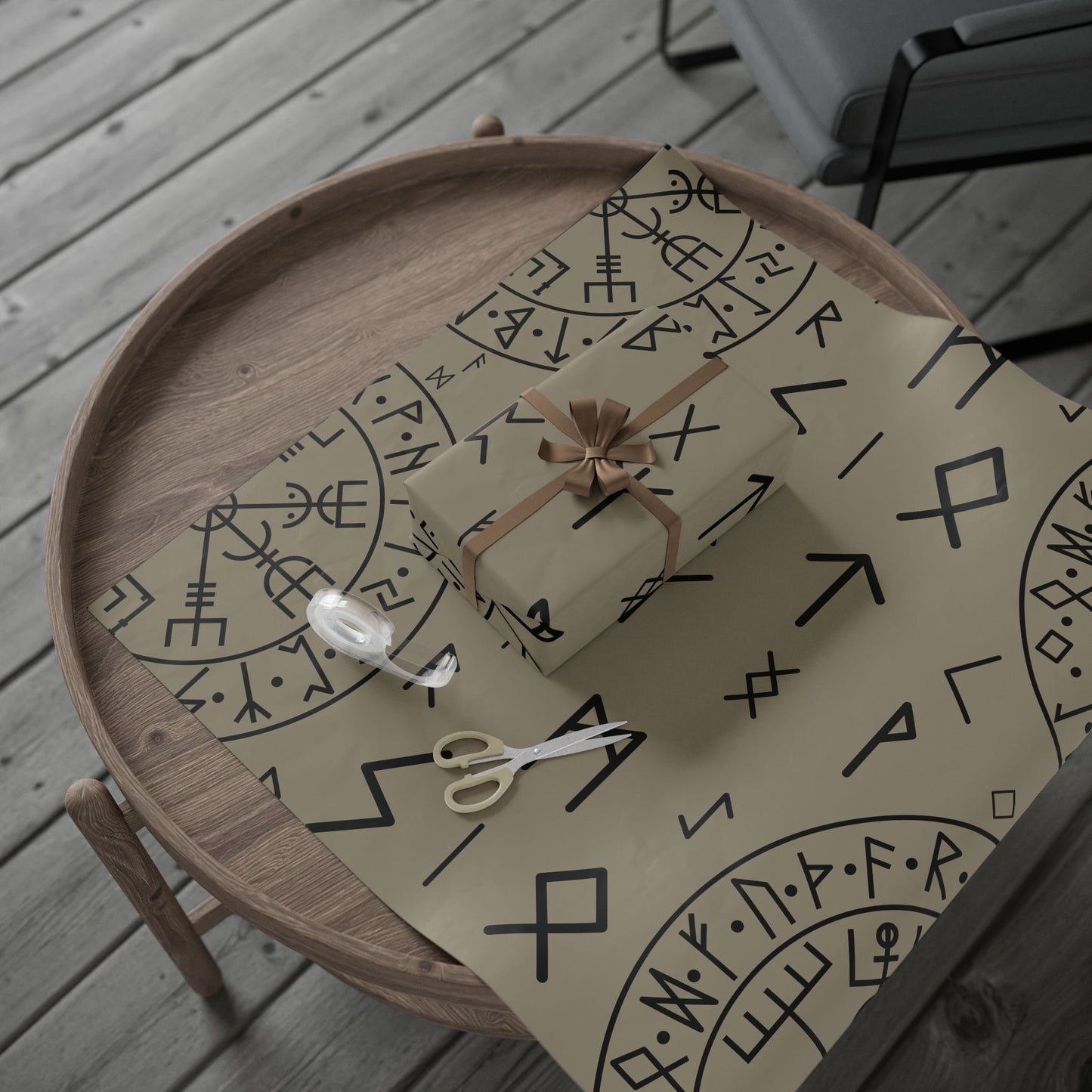 Norse Rune Wrapping Papers, Artist Drawn, Birds of Valhalla, Home Decor, Printify