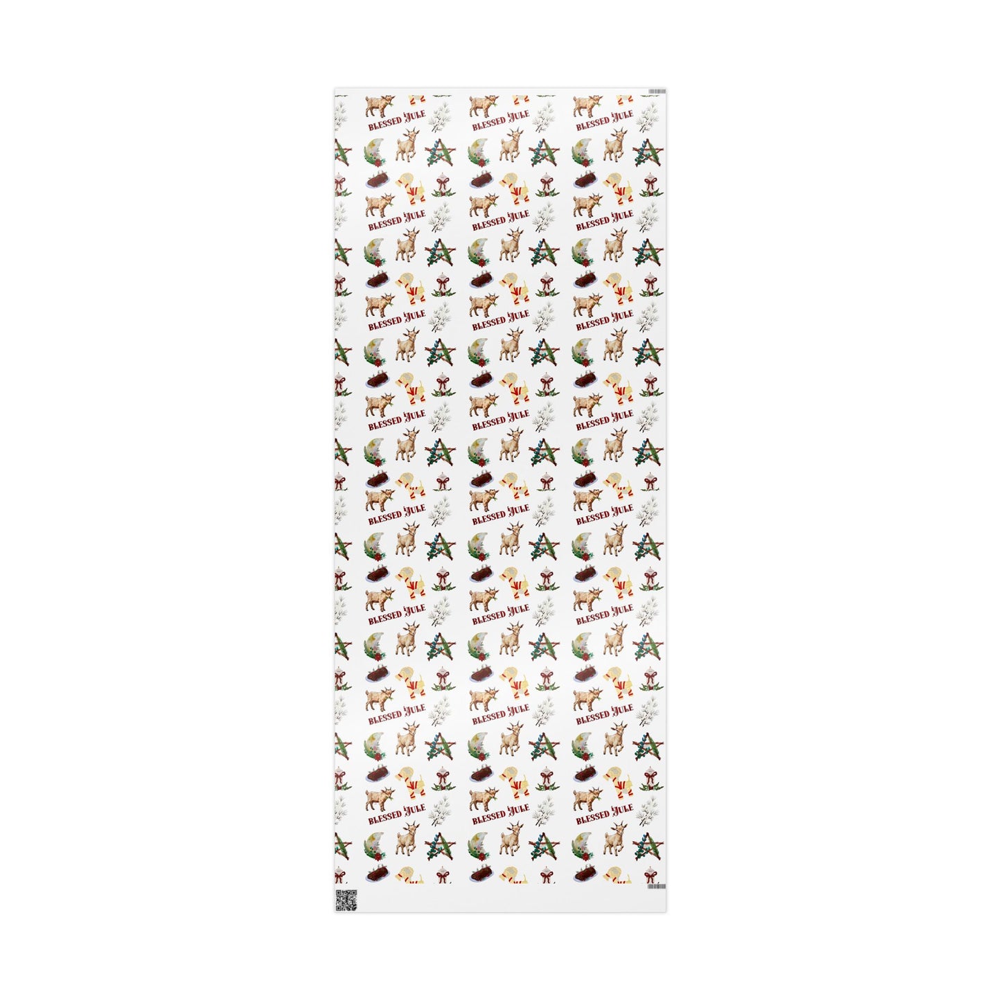 Yule Goat Alternative Pagan Wrapping Paper, Birds of Valhalla, Home Decor, Printify