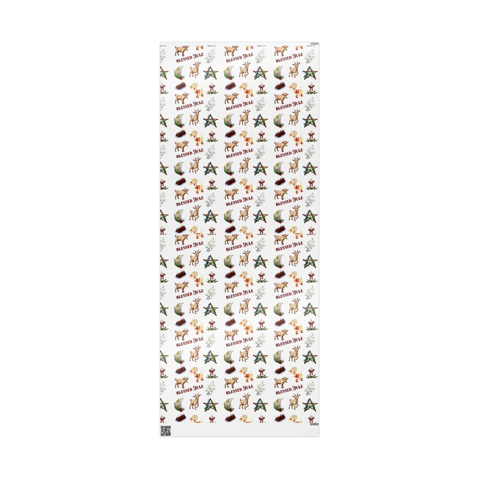 Yule Goat Alternative Pagan Wrapping Paper, Birds of Valhalla, Home Decor, Printify